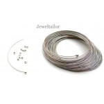 10 Silver Plated Brass Half Drilled Round Memory Wire End Caps 4mm